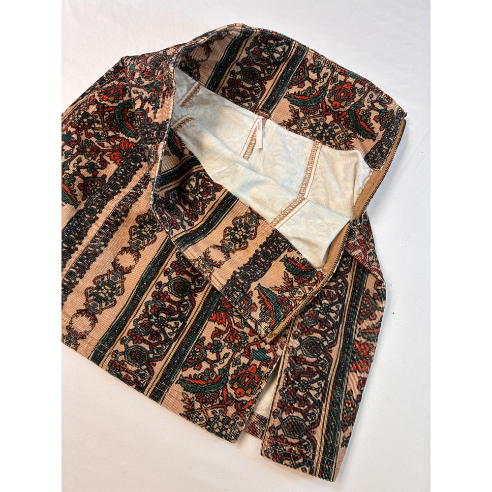 Free People Modern Mini Skirt Whimsigoth Boho Corduroy Tapestry - 2 Multicolor - Picture 4 of 9